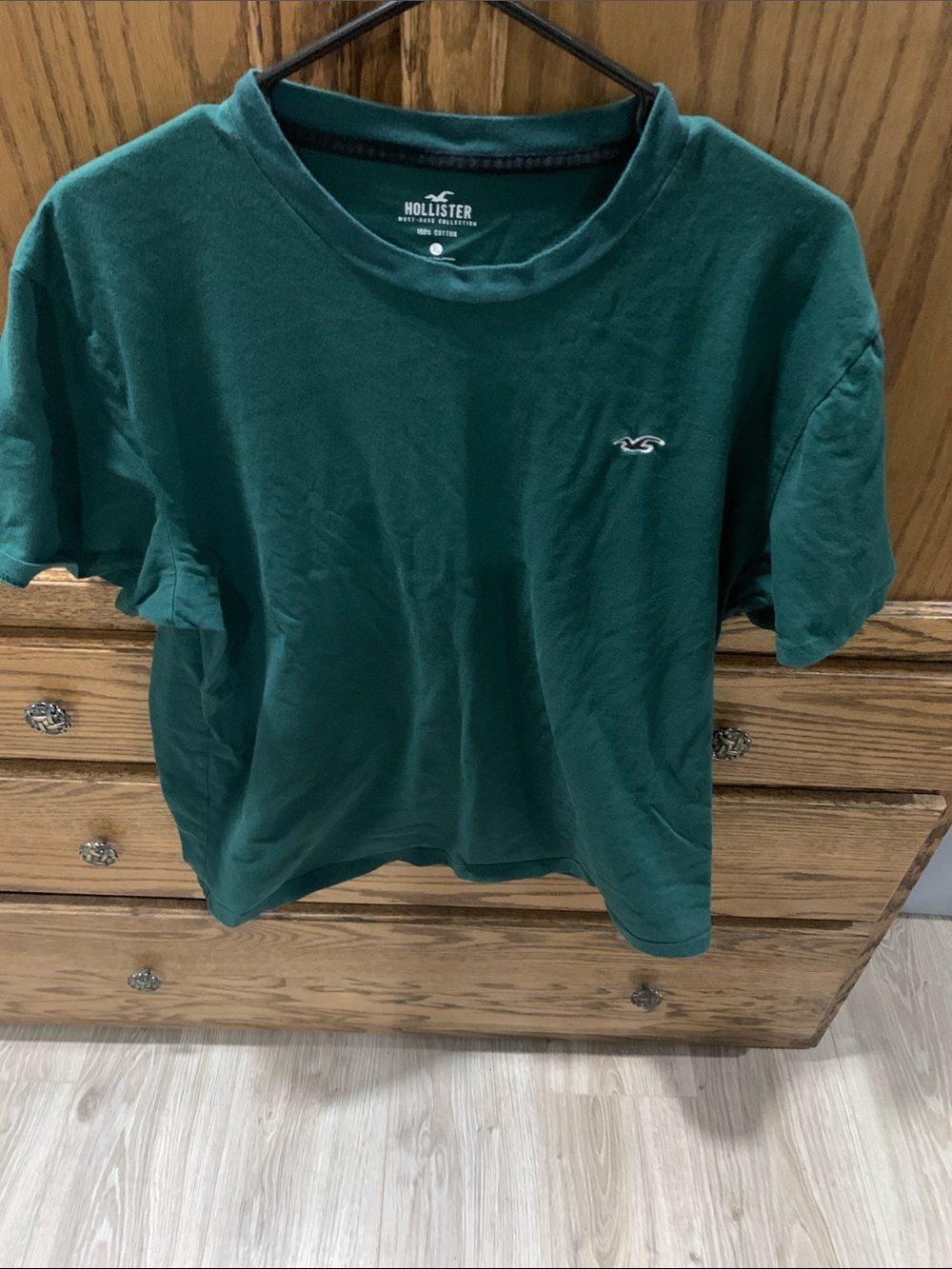 Hollister Forest Green Crewneck Tee with Seagull Logo